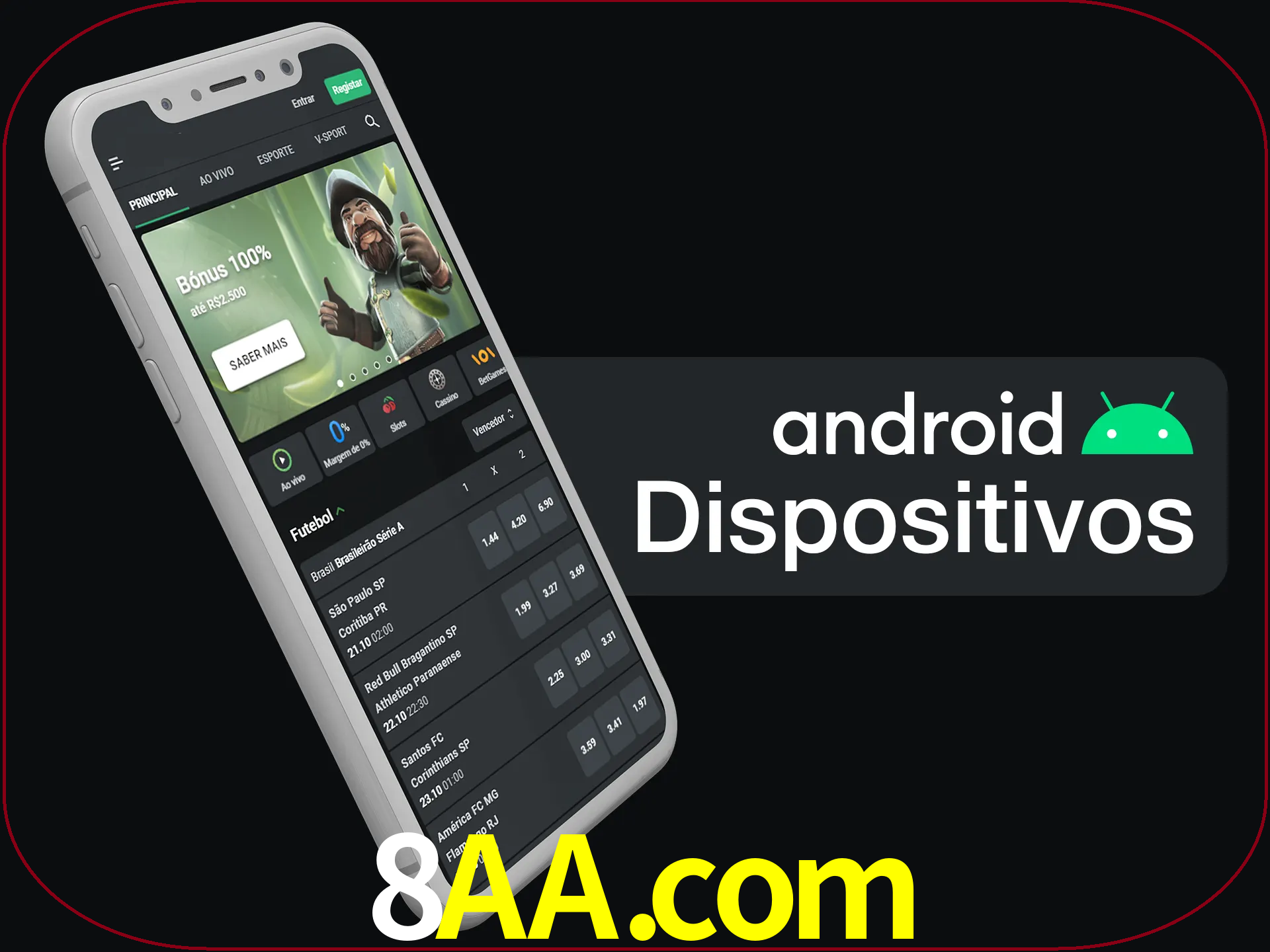 O aplicativo suporta a maioria de todos os dispositivos Android.