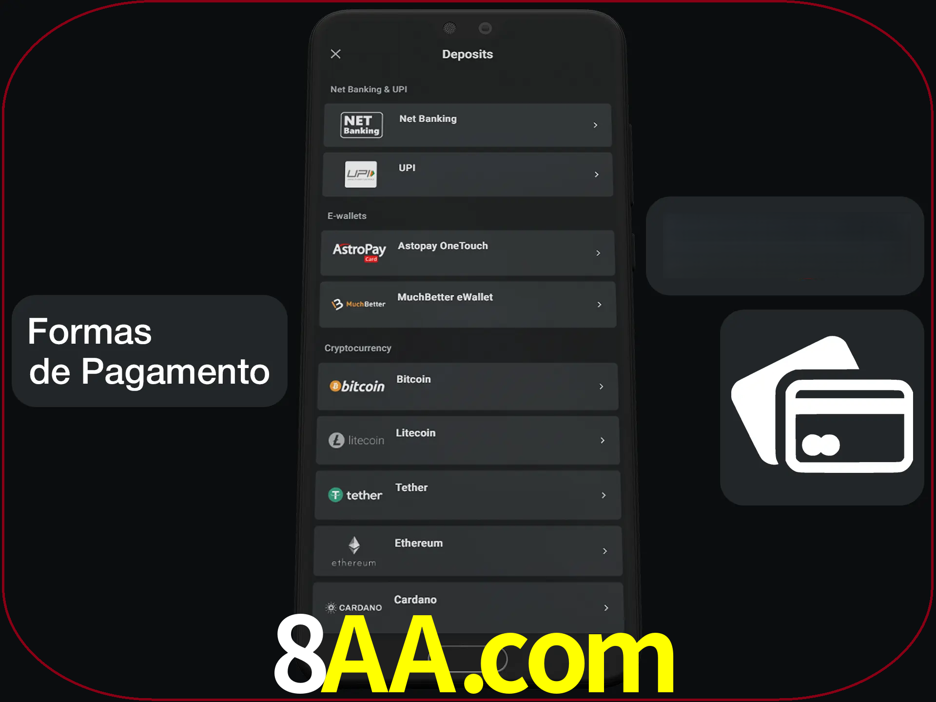Escolha a forma de pagamento de sua preferência.