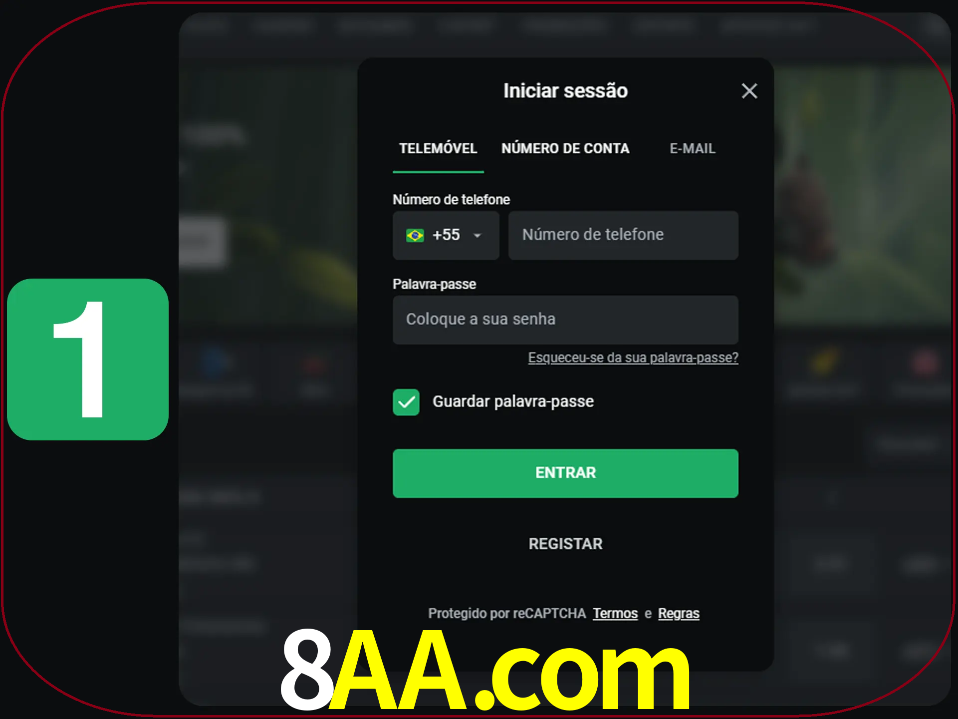 Clique no botão Entrar.